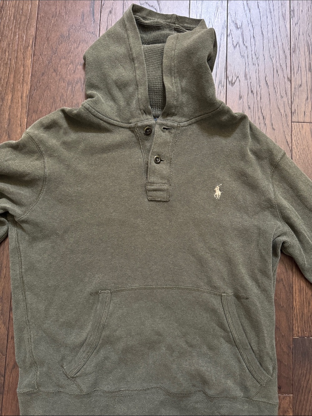 Polo by Ralph Lauren Olive Hooded Henley Sweater